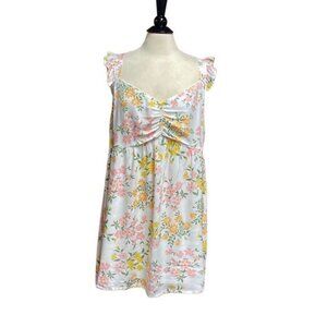 Andree By Unit Floral Ruffle Sleeve Sleeveless Dress Size 2X NWT